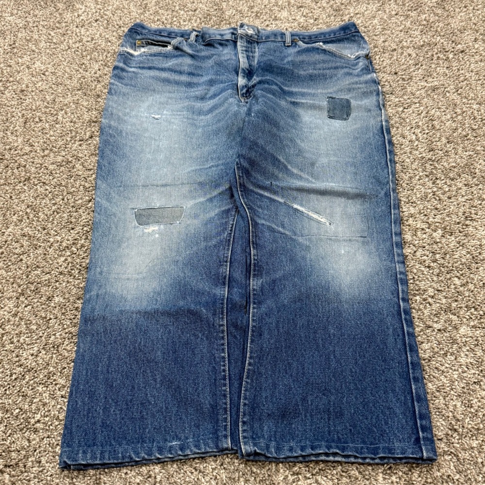 Vintage 70s 80s Lee Riders Farm Workwear Jeans Mens 40x26 REPAIRED Denim USA